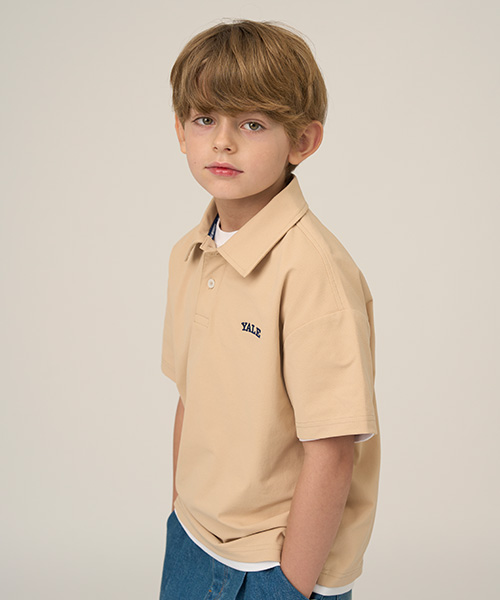 [예일키즈] PK 스몰로고 하프 셔츠 A5M037_베이지 120